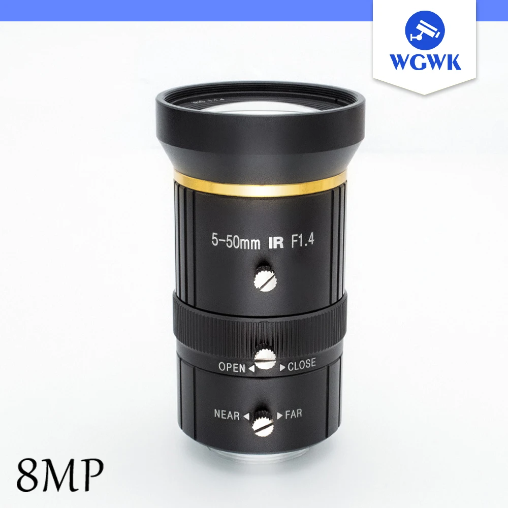 

WGWK-C85-50A CCTV Camera Lens 5-50mm 8MP F1.4 CS-Mount Manual Zoom Focal For Industrial Digital Microscope High Quality Cameras