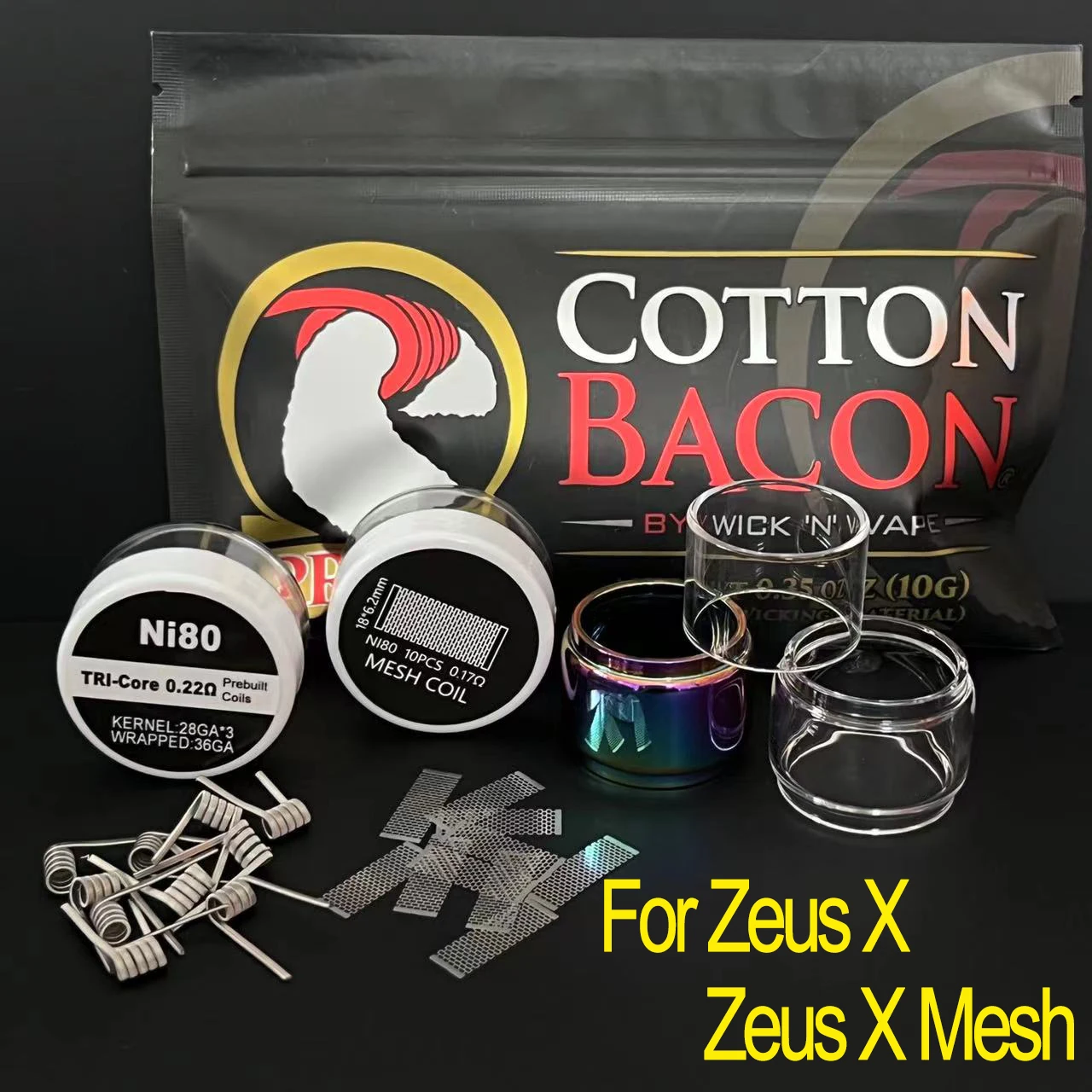 Zeus X Mesh Coil Bubble Glass Tube 4.5ml Tank Organic Wick Cotton Ni80 0.17ohm Meshwork Coils Zeus X Party Favors