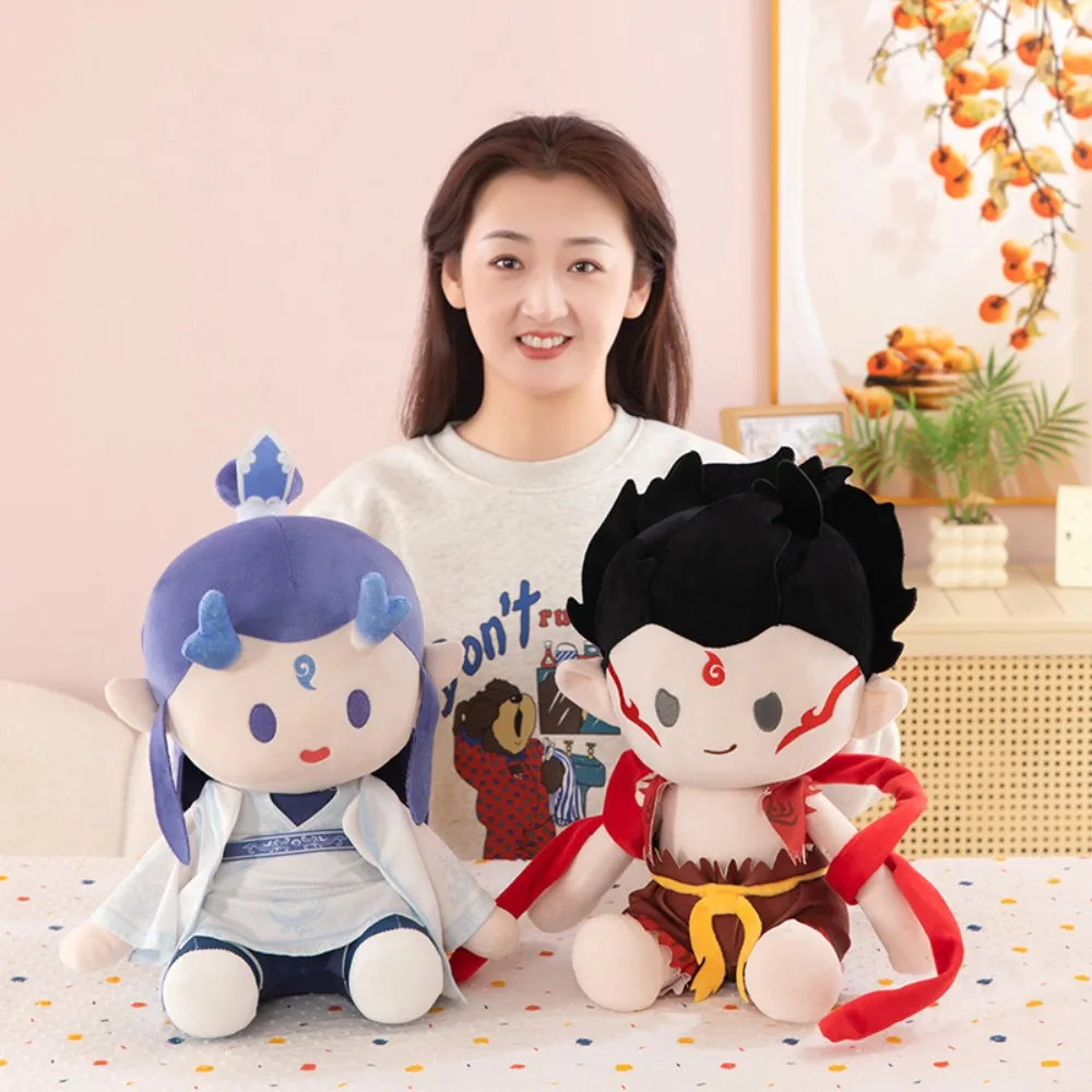 لعبة MINISO Nezha Ao Bing القطيفة اللطيفة المحشوة بالرسوم المتحركة من القطيفة لتزيين غرفة الدمية للأولاد والبنات هدية مفاجئة وسادة أريكة #3