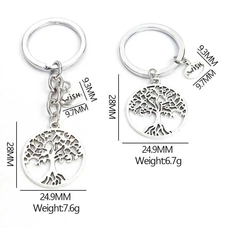 Tree of Life Trendy Keychain Skeleton Alloy Pendants Metal Wish Charm Keyring For Bag Men Woman Souvenirs Jewelry Gifts 2023 New