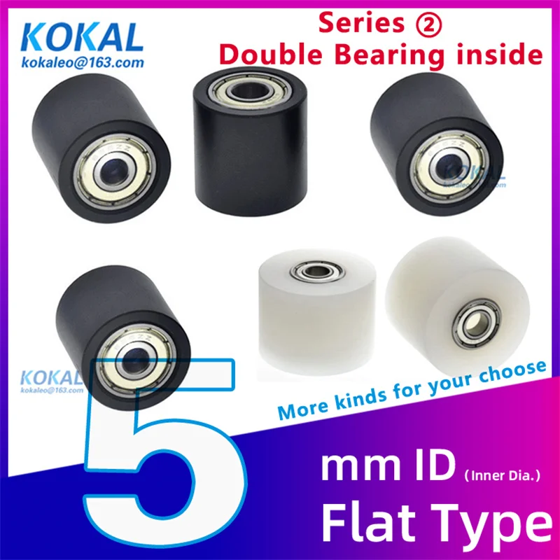 [Fd5] 695 deep groove ball double bearing coated with POM PA plastic low noise flat type running machine sliding wheel 20/22/25