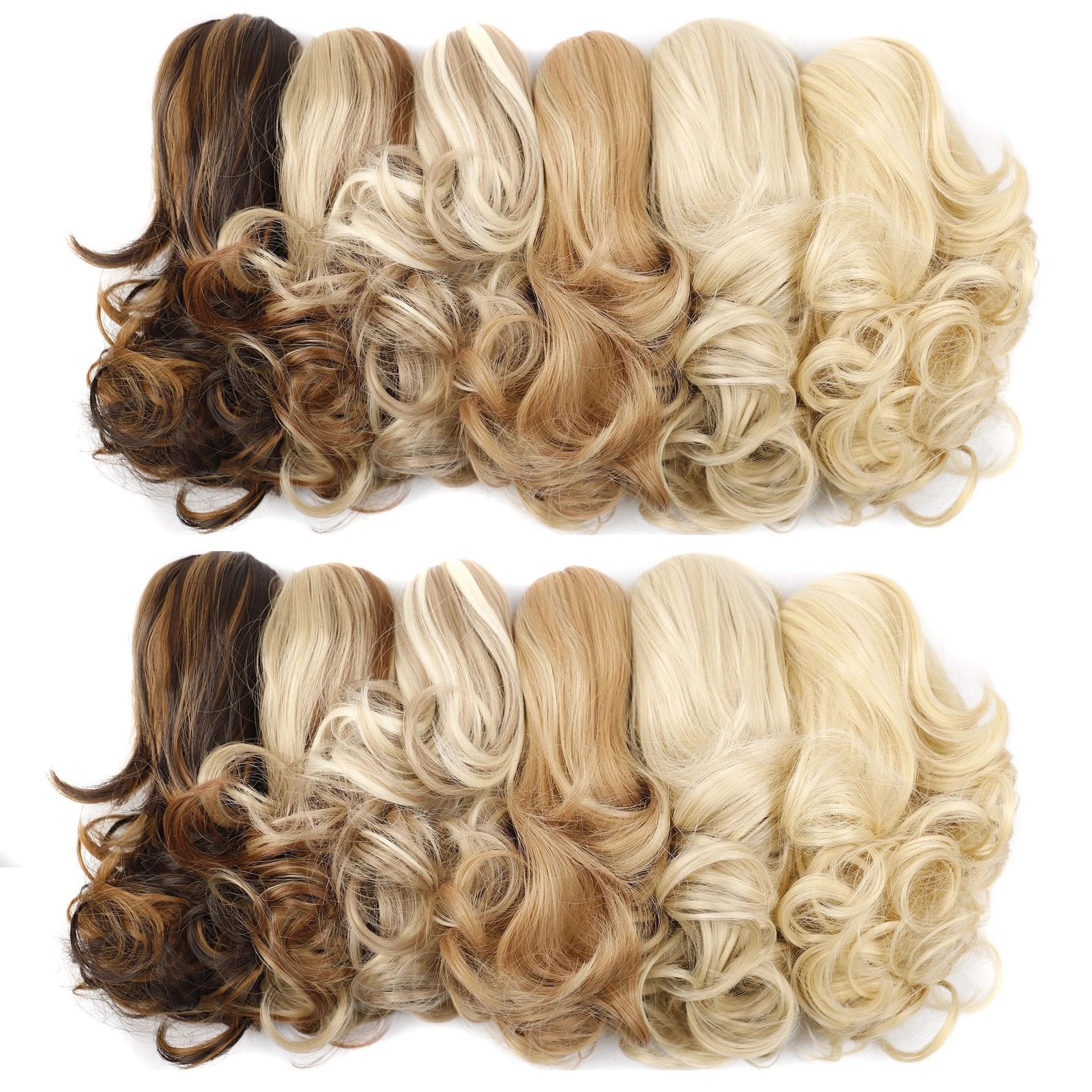 

Заколка для наращивания хвостиков, волнистые хвостики, волосы 14 дюймов, синтетические светлые волосы, натуральные наращивание, заколка для волос для женщин