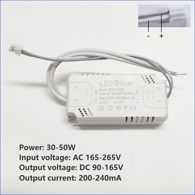 LED Driver Adapter For LED Lighting AC165-265V Non-Isolating Transformer For LED Ceiling Light Replacement 8-24W 30-50W 60-80W