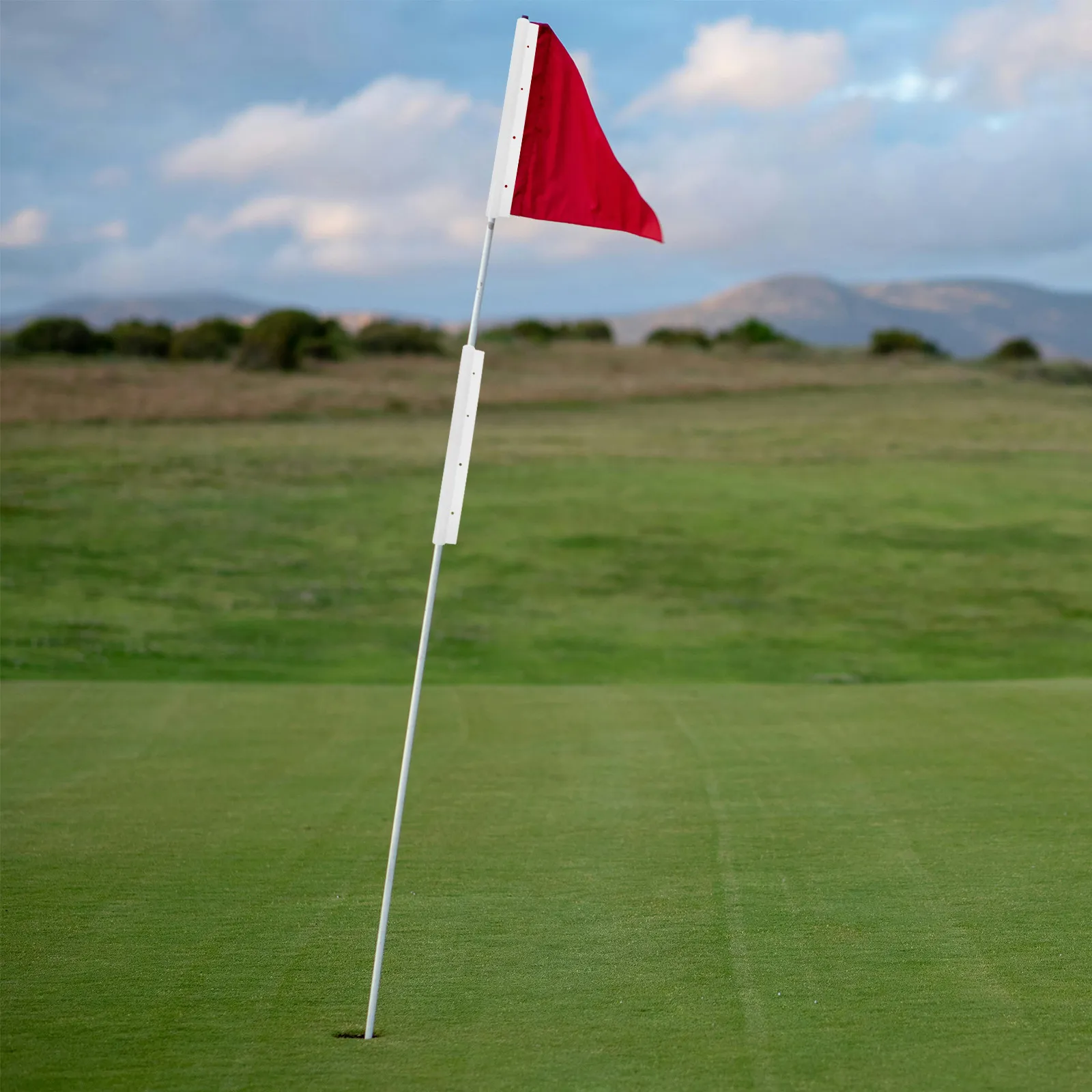 2Pcs Golfing Flag Inserted Tubes Premium Plastic Fixing Tubes for Golf Flags Portable White Accessory for Course Use