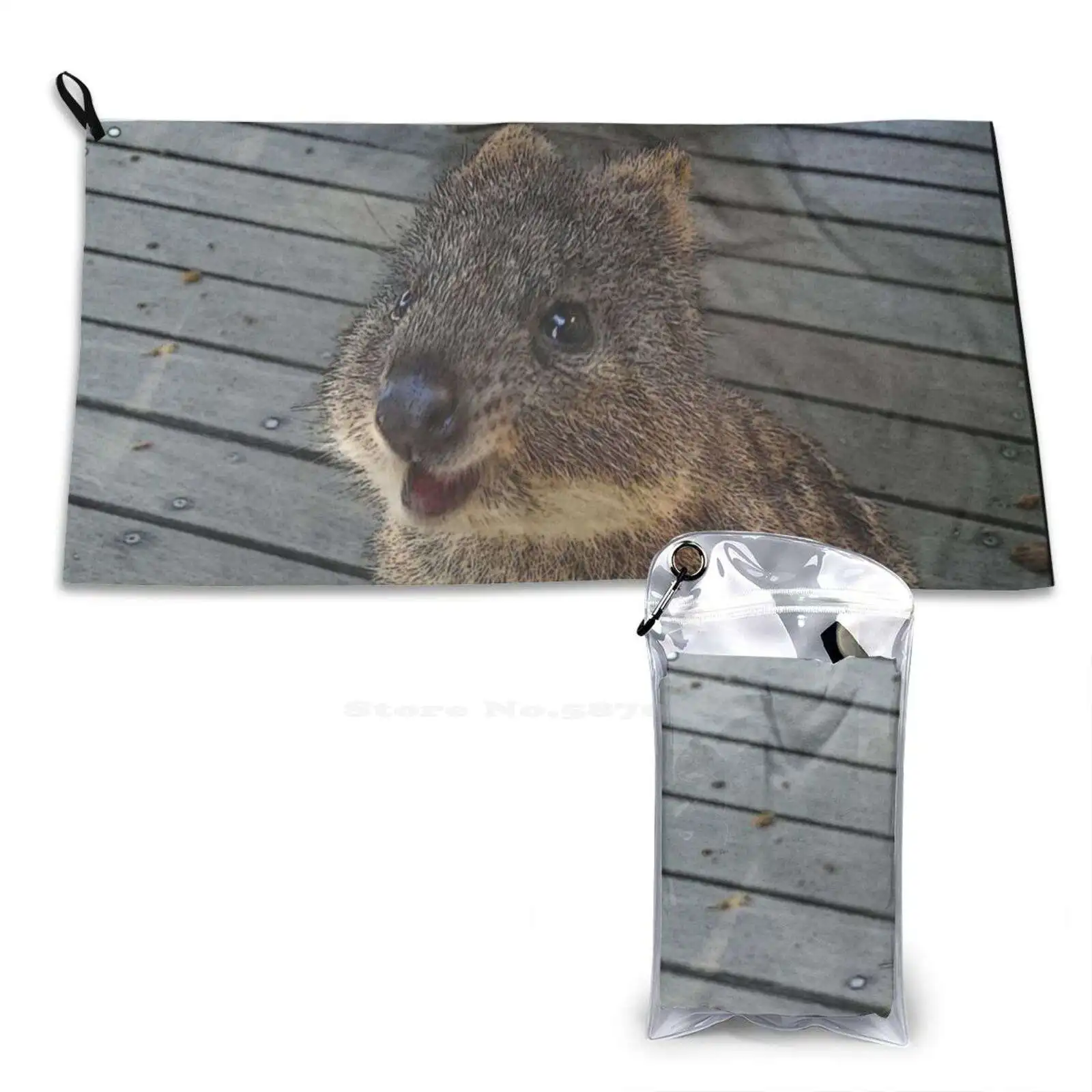 Be Quokka Happy Washcloths Bathing Quick Dry Shower Towel Quoka Rottnest Island Perth Wonderful Smile Animals Happy Mammal