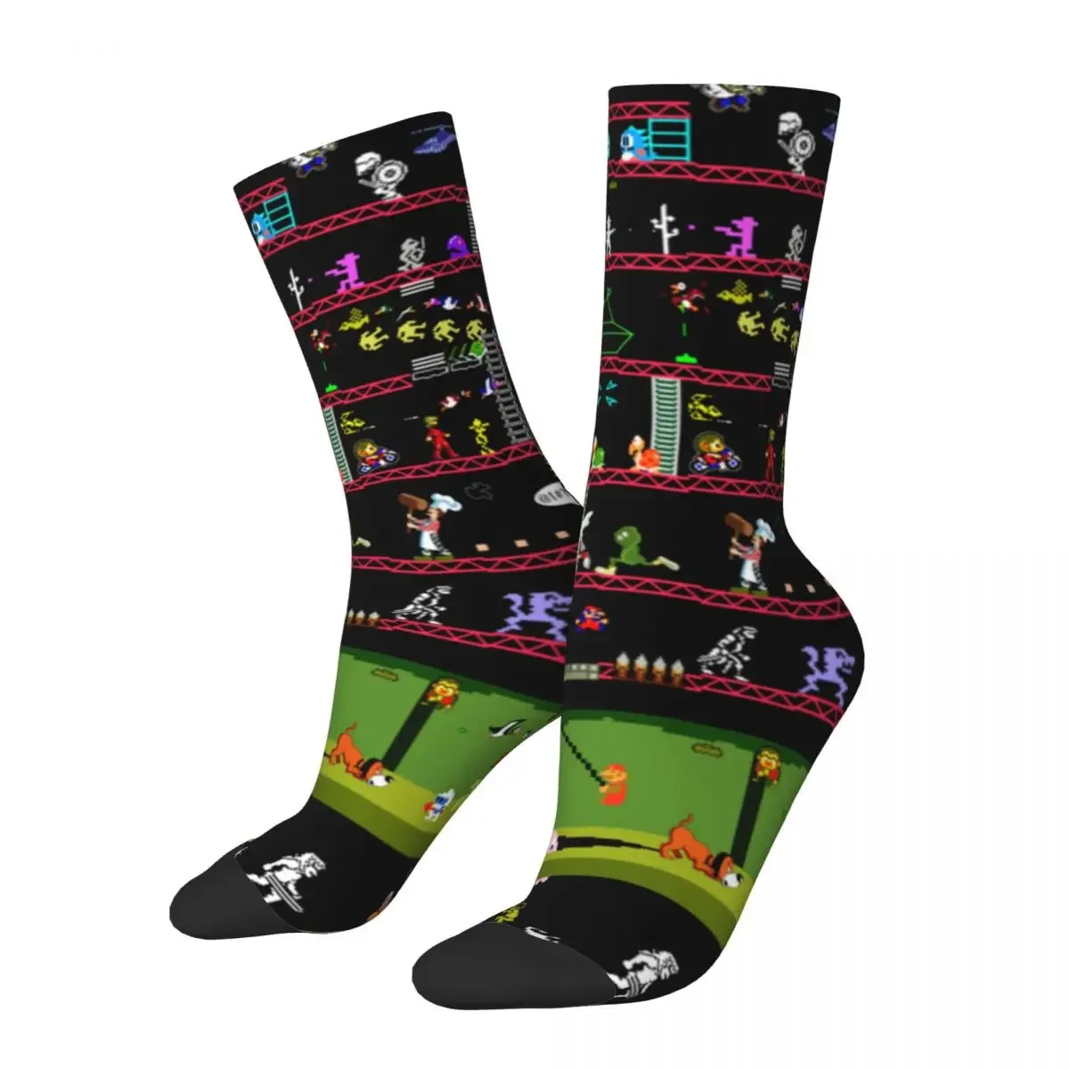 Happy Funny Men Socks Novelty Street Style 50 Video Game Sock Arcade Games Graphic Women Socks Spring Summer Autumn Winter