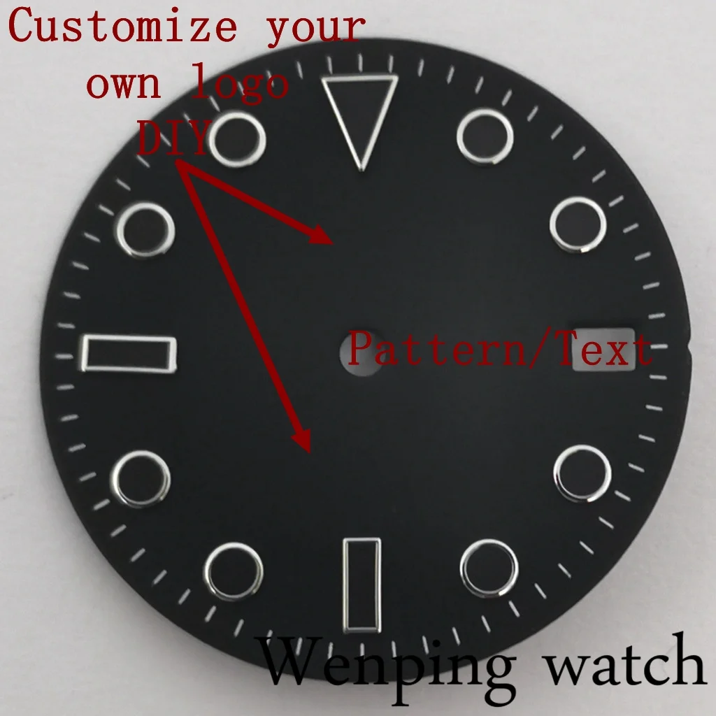 DIY Watch Dial Engraving Logo Fit NH35 Miyota82 Series ETA 2824 2836 Automatic Movement Watch Customized Logo