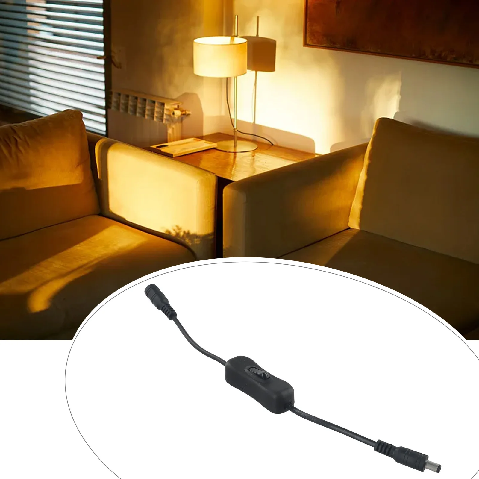 DC 12V Inline Rocker Switch On Off With Female Male -=Power -=Cable 5.5x2.1mm DC -=Connector -=SwitchForLED Strip Light