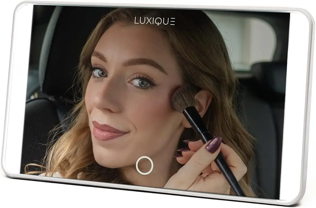 

LED Sun Visor Mirror: 3 Modes, Rechargeable, Detachable Stand, Weather-Resistant, Portable Makeup Mirror for Car, Travel, Home