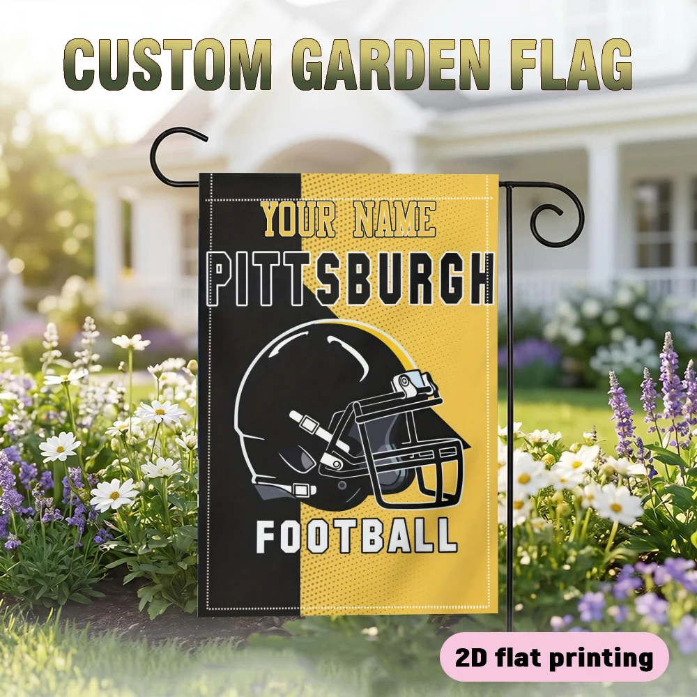 1pc double-sided Customizable Football Helmet Garden flag personalized custom Name garden decoration 30*45cm(12x18in) view 3