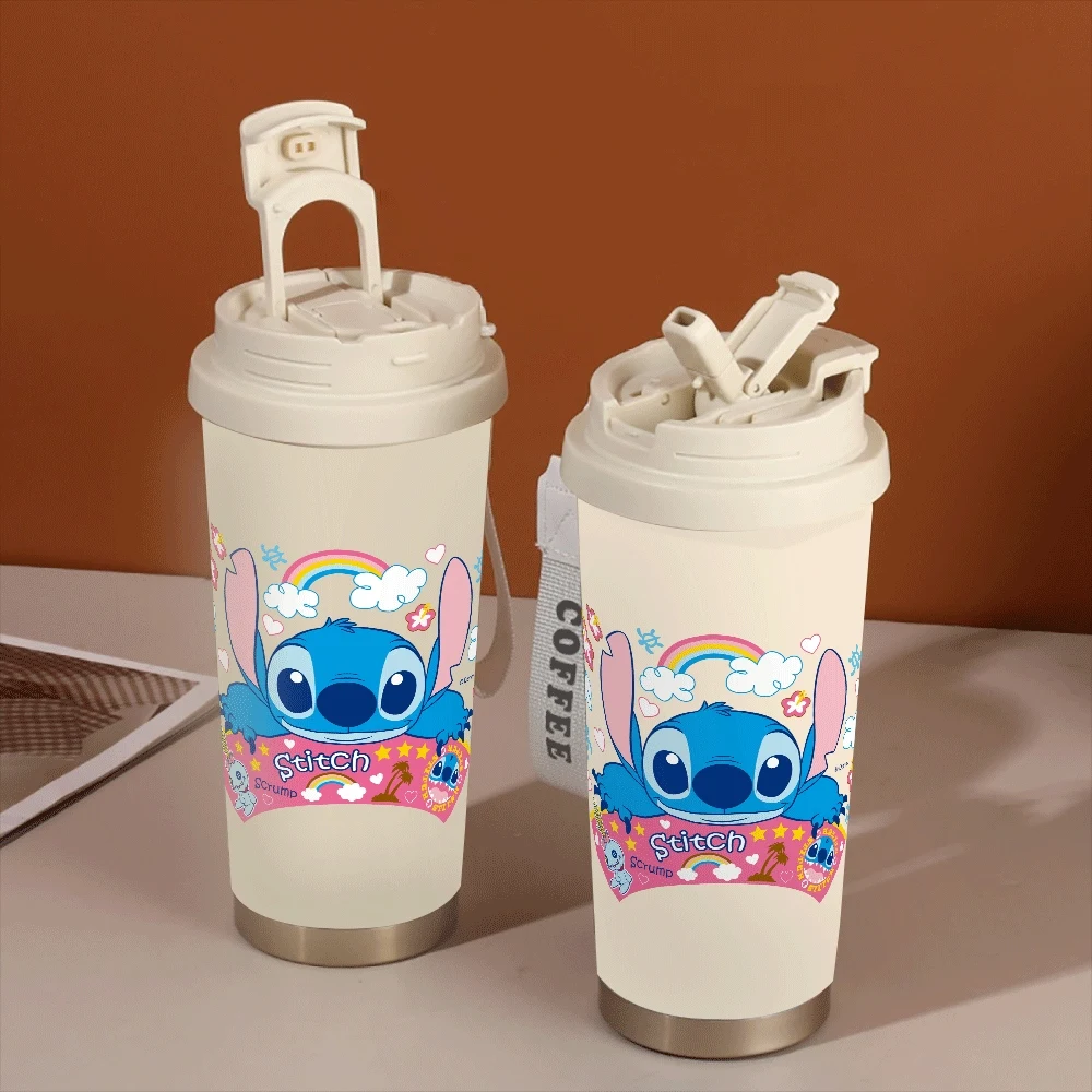 

Stitch Angel Straw Cup Straw Drinking Women Portable Coffee Cup Stitch Series Anime Kawaii Outdoor Sports Fitness