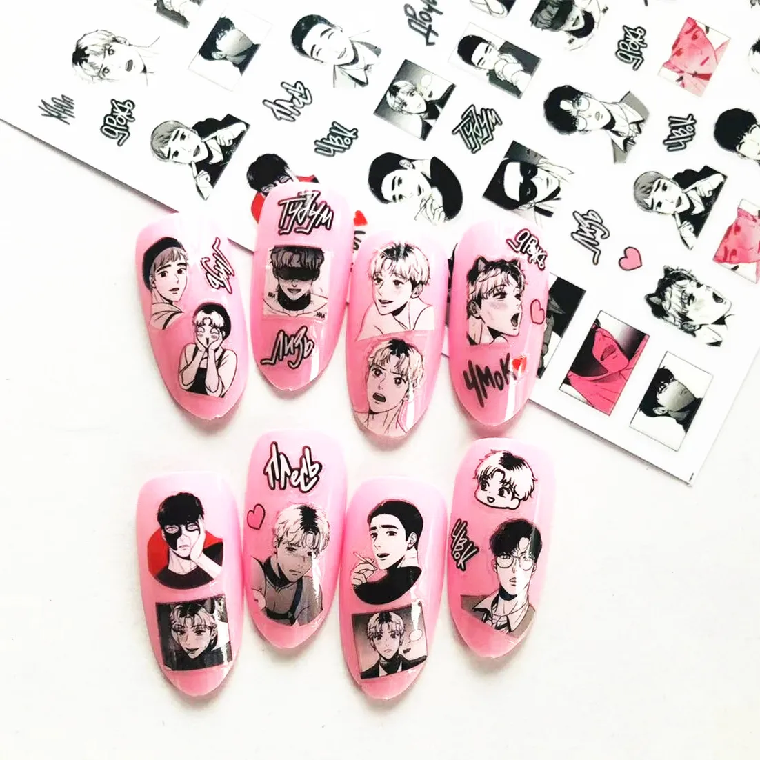 TSC-365 3d Nail Slider 3d Nail Art Stickers Decal Template Diy Nail Tool Decorations 2022