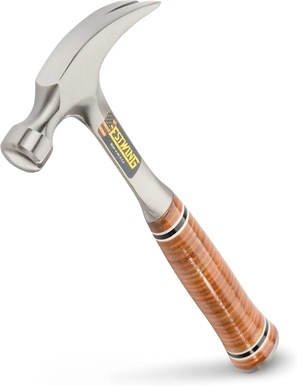

12 oz Straight Rip Claw Hammer with Smooth Face and Leather Grip - Durable Tool for Home and Professional Use