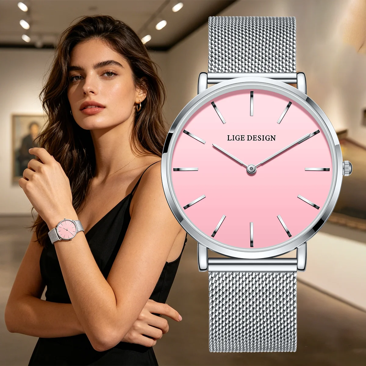 LIGE 2026 Simple Womens Quartz Watches Luxury Birthday Gift Classic Fashion Woman Watch Stainless Steel Elegant Ladies Watches