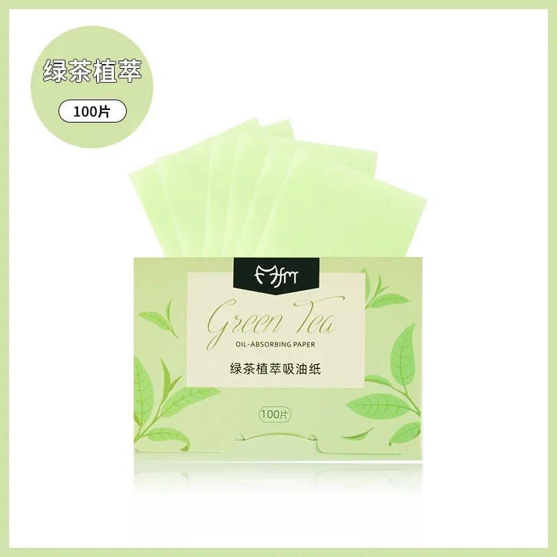 100pcs/bag Green Face Absorbent Paper Face Oil Control Cleaning Wipes Absorbing Sheet Oily Matting Tissues Face Care Accessories