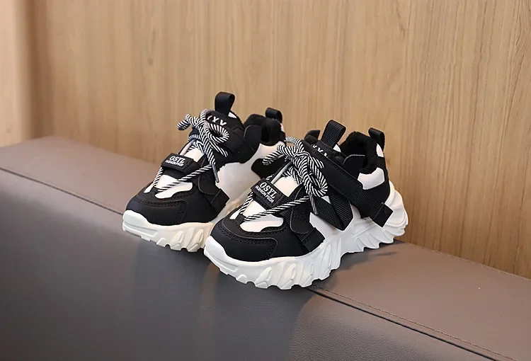 Herbst Winter Kinder Turnschuhe Jungen plus Kaschmir warme Sportschuhe Mädchen rutsch feste Freizeit schuhe Studenten schuhe Kleinkinds chuh – Detail 7