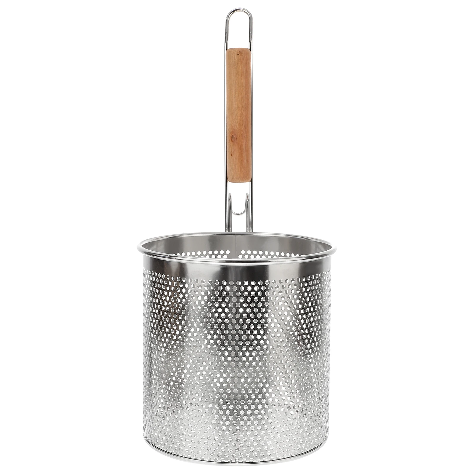

Stainless Steel Colander Spoon Strainer Food Drainer Mesh Cooking Utensils Noodle Vegetable Wooden Handle Kitchen Helper