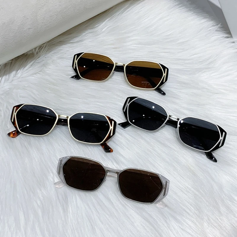 

Neutral Retro Square Frame Cat Eye Sunglasses New Fashion Full Frame UV Protection Trend Glasses Outdoor Sun Travel Sunglasses