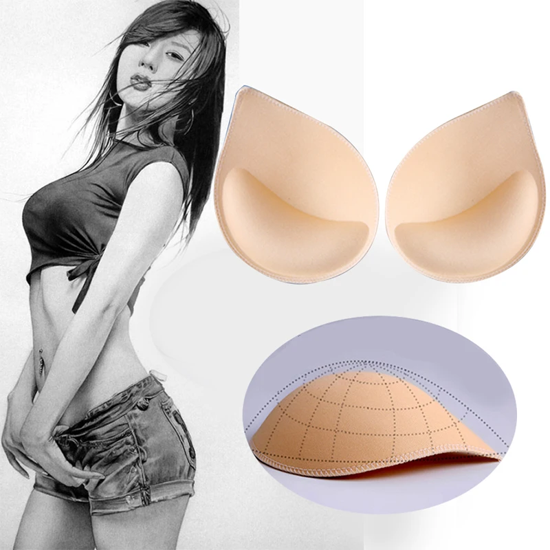 3-1Pair Sponge Push Up Bra Pads for Women Invisible Insert Swimsuit Bikini Breast Enhancers Chest Cup Pads Bra Accessories