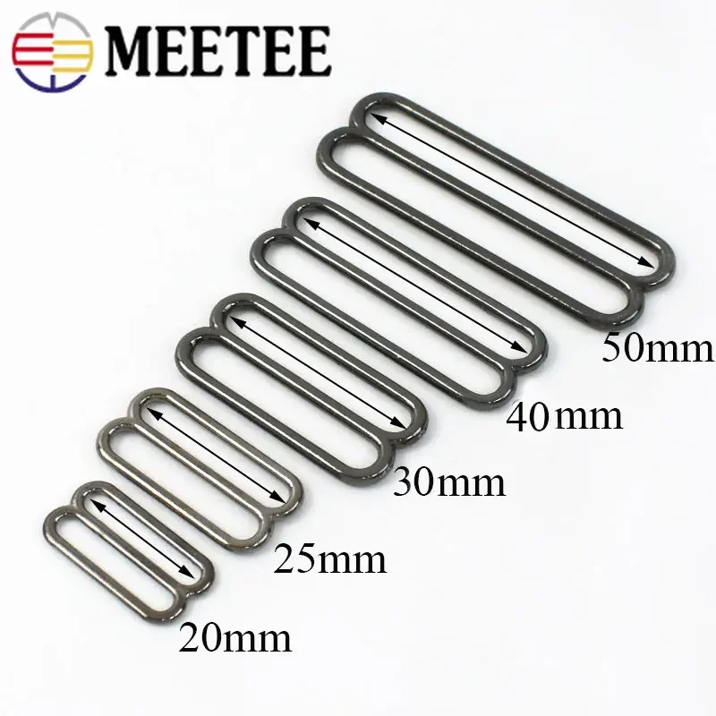 10/20Pcs 20-50mm Metal Adjust Buckles Tri-Glide Clasp Bikini Bra O Ring Sliders Strap Buckle Belt Hook Garment Sewing Accessory