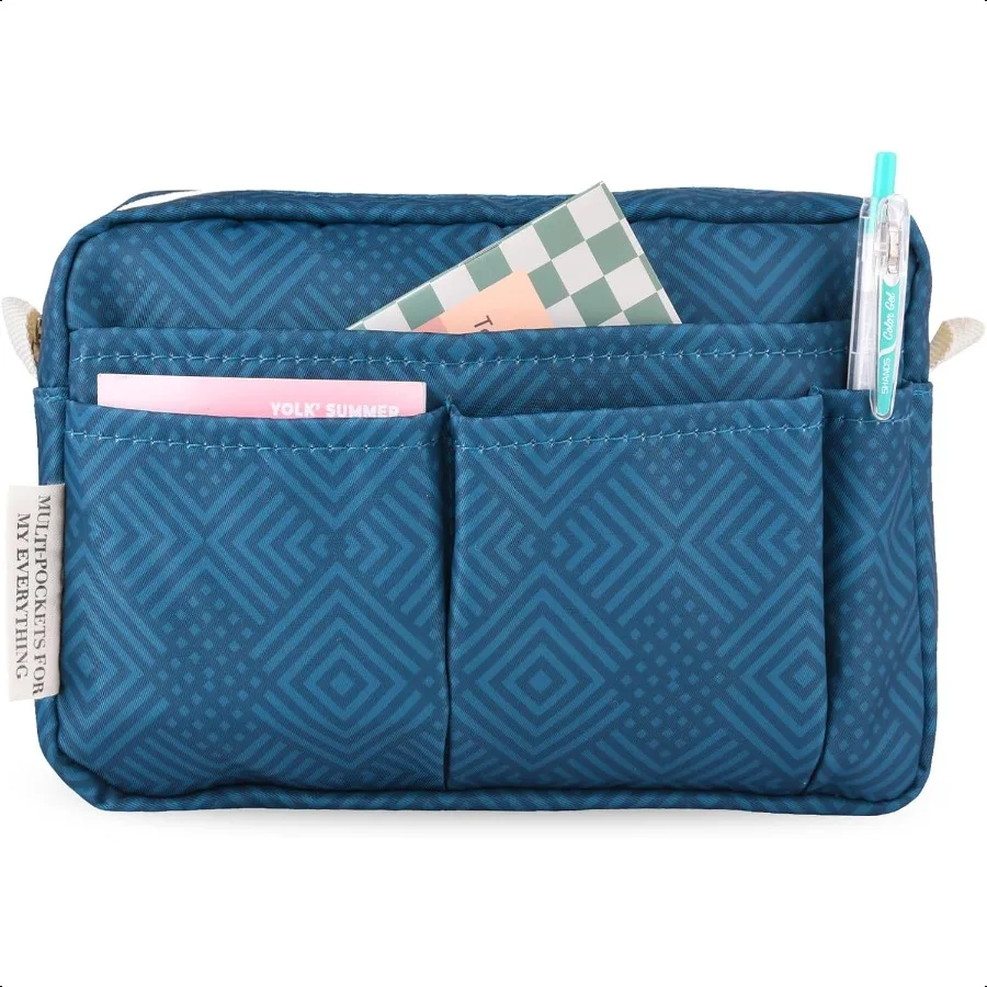 

Multifunctional Portfolio Organizer Waterproof Travel Pouch Zippered Case Journal plies Storage Case for Notebooks Makeup Offic