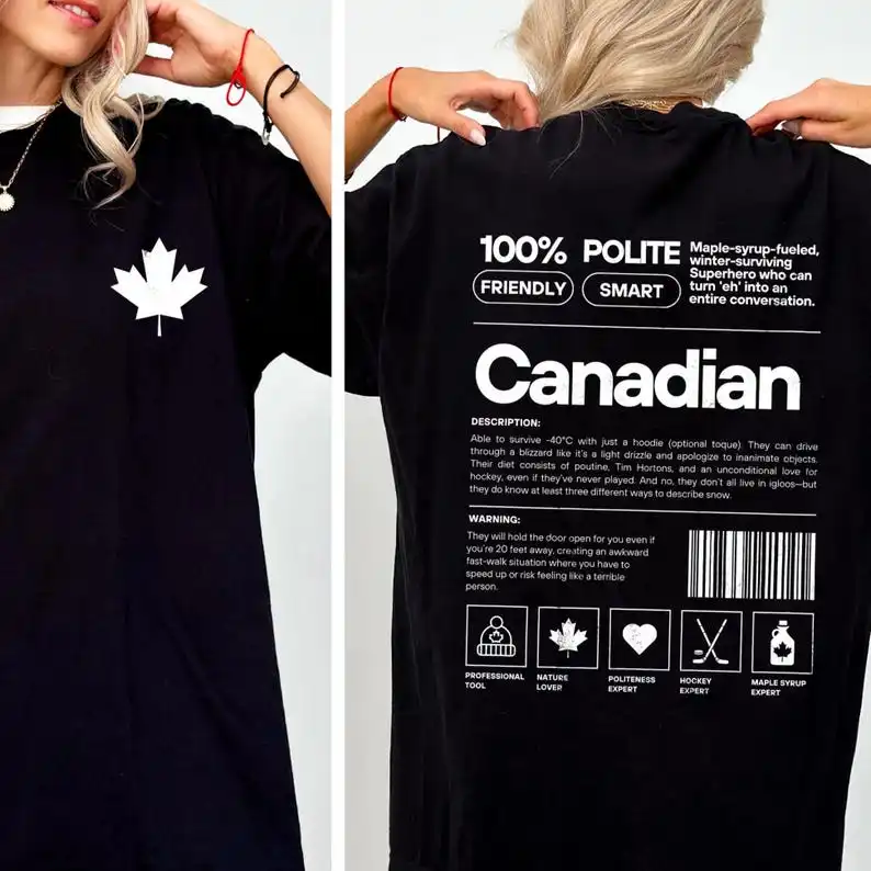 100% Canadian T-Shirt - Proud Canadian Shirt, Gift for Canadians, Canada Day Outfit, Maple Leaf T-Shirt, Support Canada Apparel