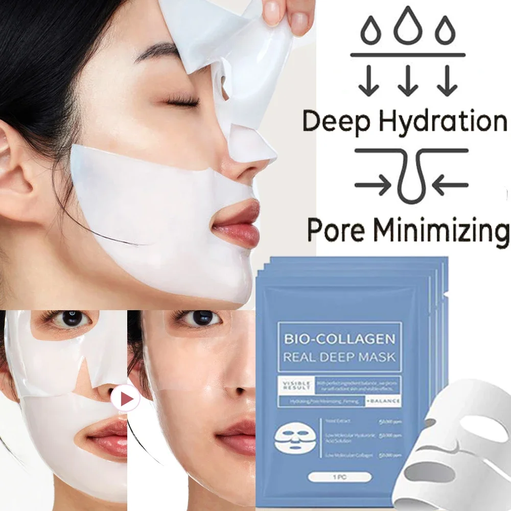 Collagen Split Mask Split Top and Bottom Design Multi-Collagen Serum Firms and Deeply Moisturizes Suitable for All Skin Types