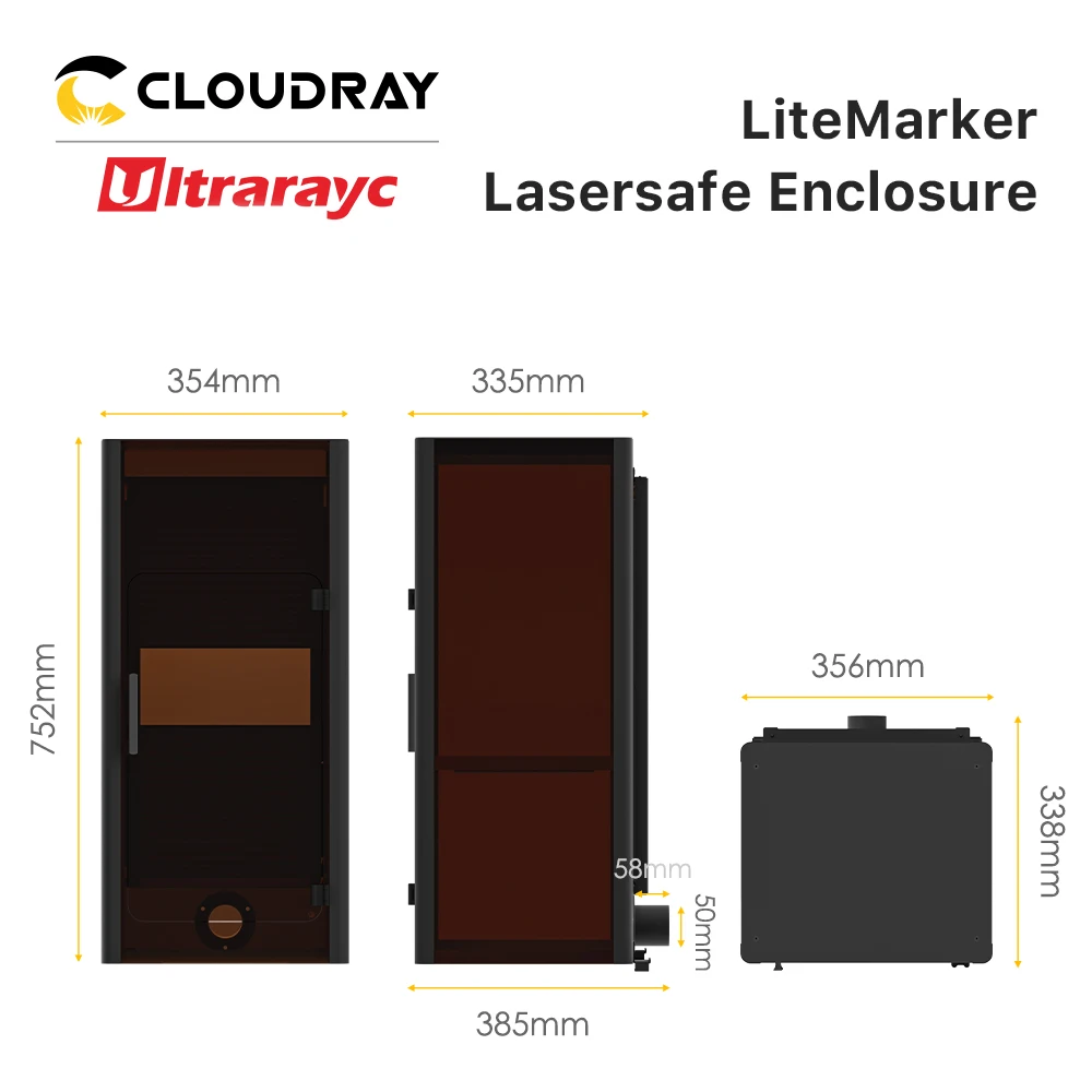 500/800 리프트 LiteMarker 보호 커버 용 1064nm 섬유 UV 레이저 마킹 기계 인클로저 용 Ultrarayc 보호 커버
