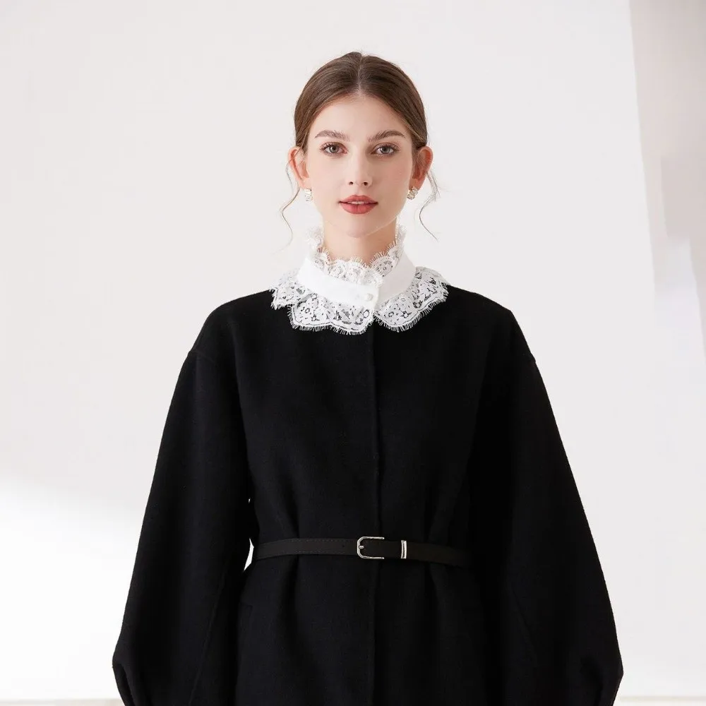 

Классический цветочный съемный воротник-стойка, накладной воротник-кейплет, имитация кружевного воротника, мягкая кружевная шаль, кружевной воротник для костюма