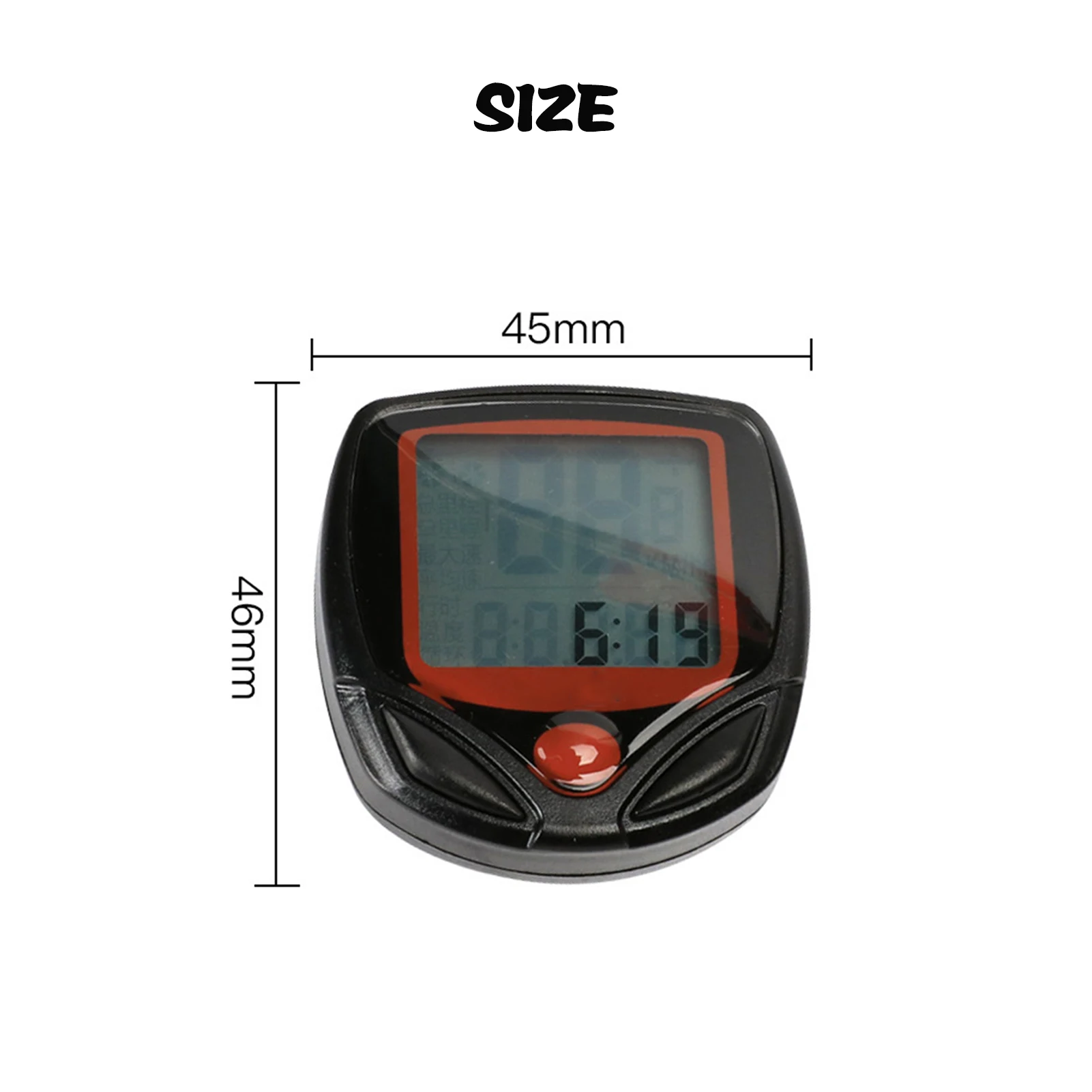 Wired Bicycle Speedometer Odometer Cycle Computer LCD Display for Bikes Pedometer