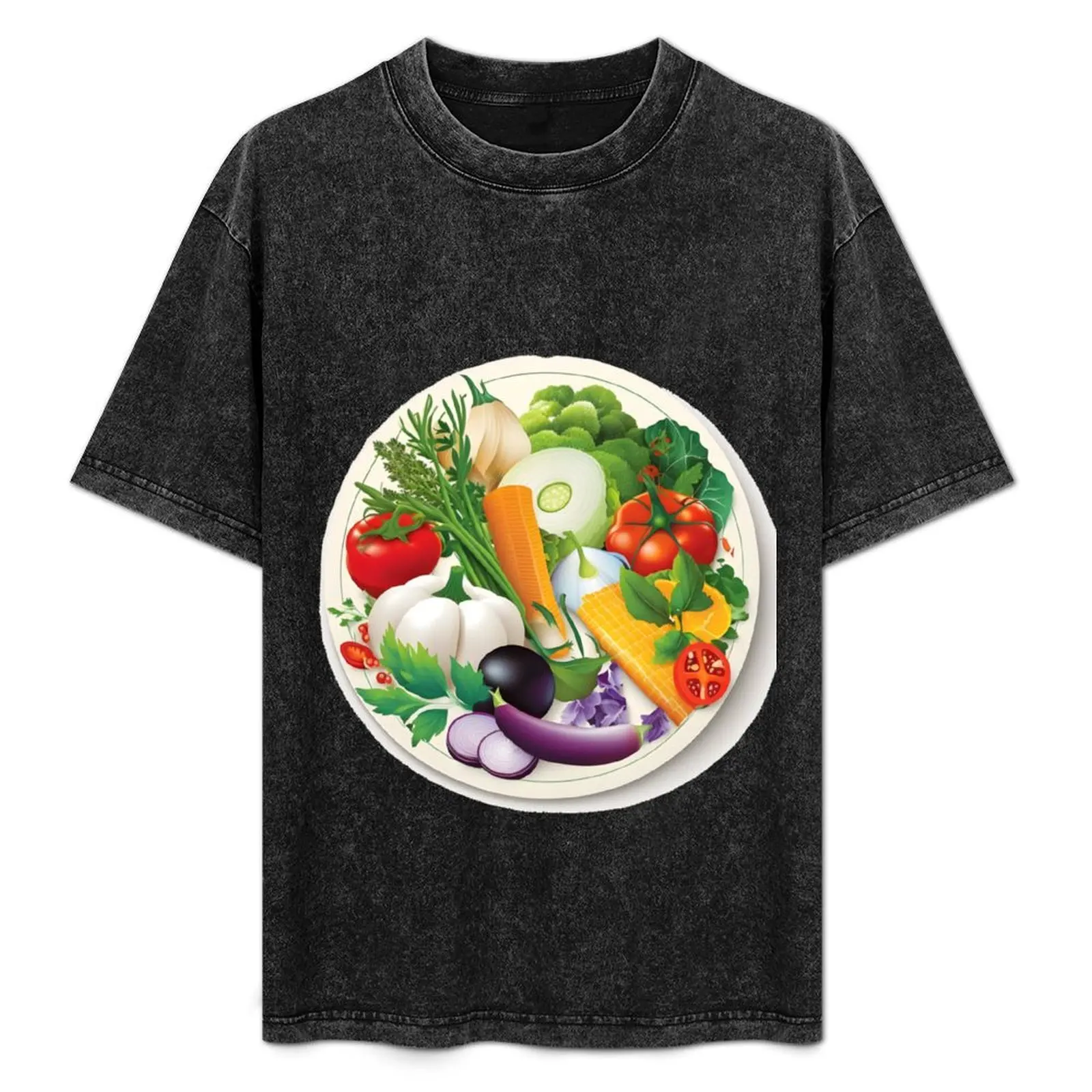 

Vegetable Plate T-Shirt summer 2025 new edition Funny t-shirts man t shirt Short sleeve tee men