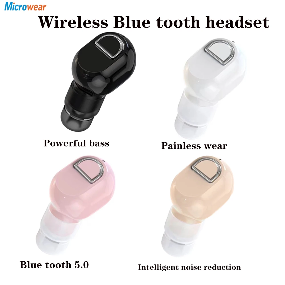 Mini Wireless Blue Tooth Earphone Stereo Headset With Microphone Handsfree Call Music Earphone For All Smart Phone Headphone