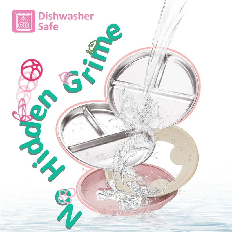 Promotion! Homestainless Steel Baby Plate Stainless Steel Baby Plates Andbowls Dishwasher Safe
