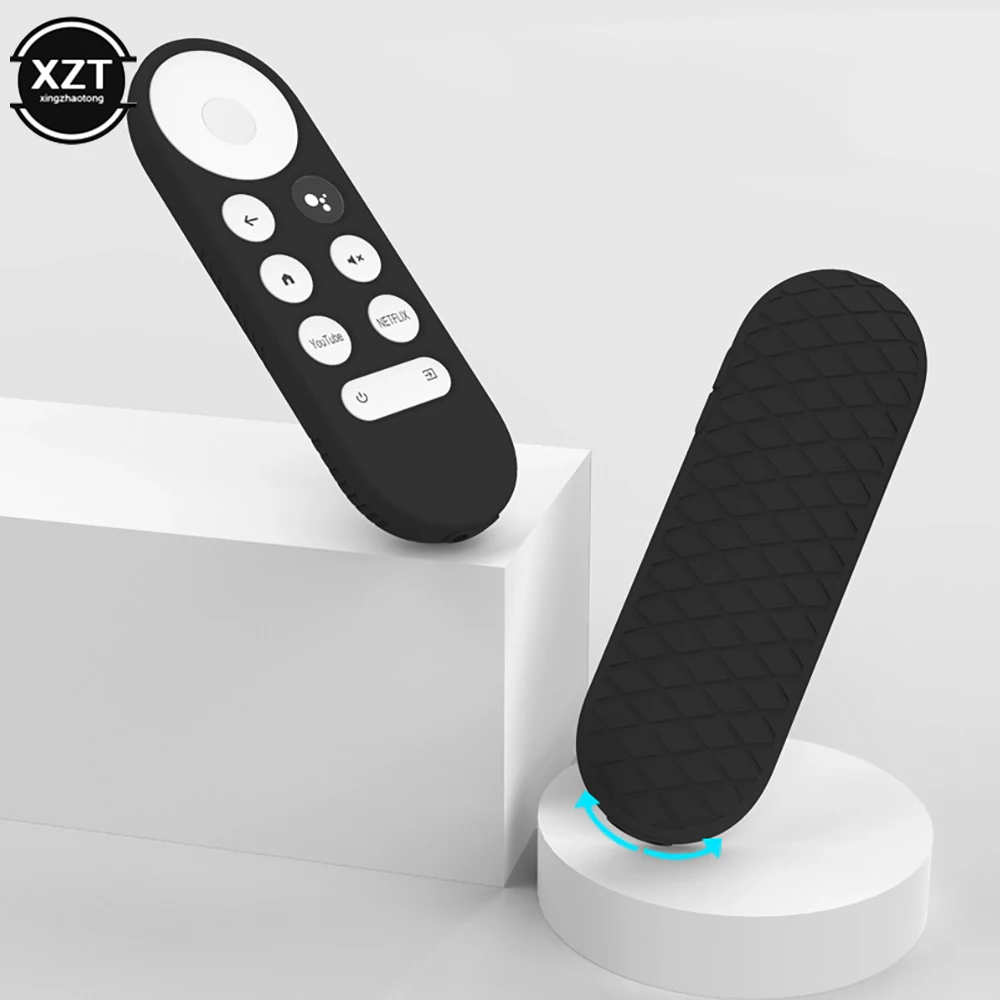 Capa de silicone macia antiderrapante para controle remoto chromecast, escudo protetor para o google tv 2020, controle remoto por voz