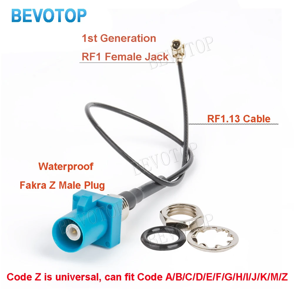 10 peças cabo fakra para rf1.13 à prova d'água fakra macho código c/d/z para u. fl fêmea jack antena trança fakra para ufl jumper