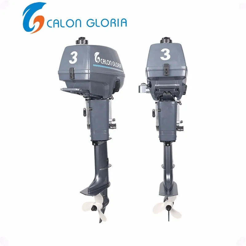 2 Stroke 3 HP Outboard Motor with Water Cooling and Underwater Exhaust for Canoes Dinghies