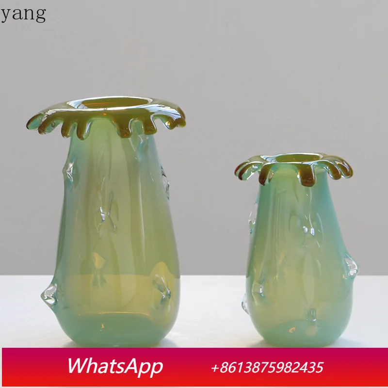 LMM Irregular Glass Vase Water Flower Cultivator Home Soft Decoration Accessories