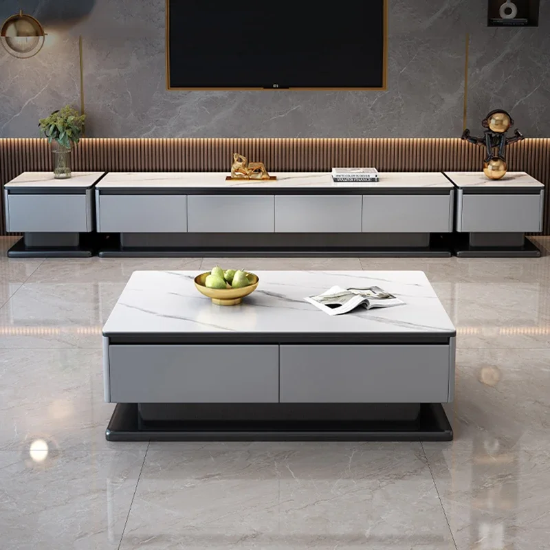 Drawers Shelf Entertainment Tv Table Office Luxury Monitor White Tv Table Storage Cabinet Mobili Per La Casa Modern Furniture