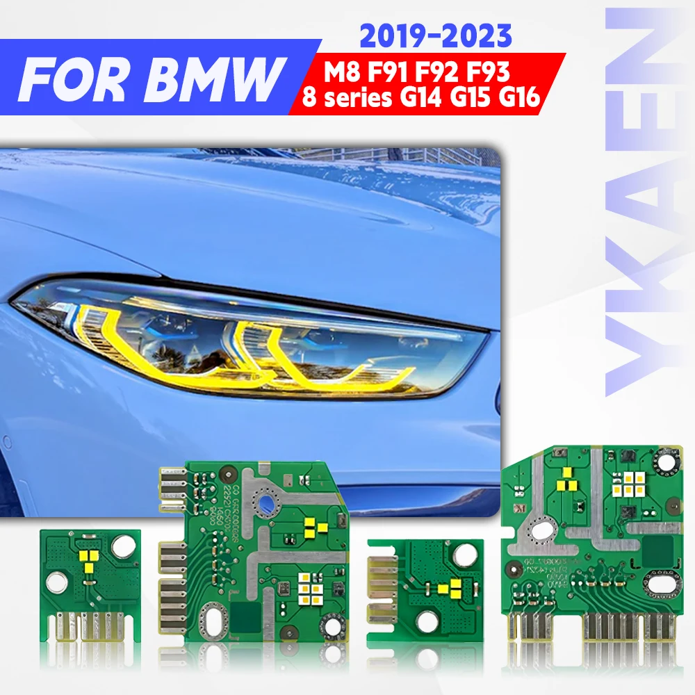 

Для BMW M8 F91 F92 F93 G14 G15 G16 2019-23 Белый Желтый LED Angel Eyes DRL Чипы Плата 63119498648 Дневные ходовые огни Синий