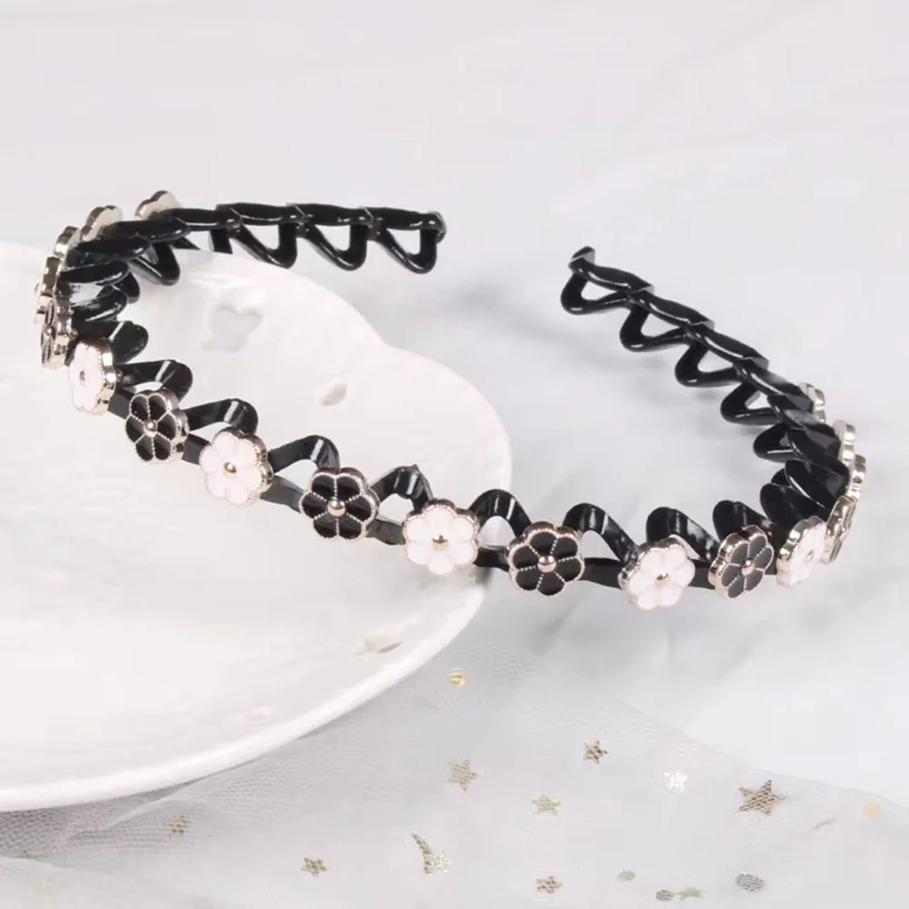 Strass paresseux hommes cheveux tressage cerceaux perle Zircon tressé outils bandeau élégant fleur cheveux denté bandeau