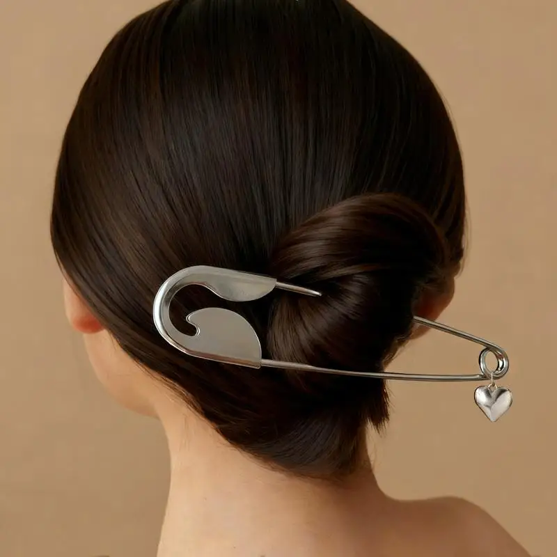Riesige Sicherheitsnadel-Haarspange, neue große Sicherheitsnadel-Metall-Haarspangen, Haarschmuck für Damen und Mädchen, modische Haaraccessoires, Kopfschmuck. – Detail 1