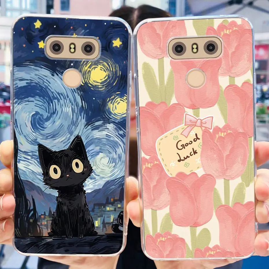 لينة سيليكون تبو الغطاء الخلفي ل lg، حالة رسمت جميل ل g6 ، g6 + ، h870 ، ls993 ، vs988 ، وق ، g6 plus ، g6plus #6