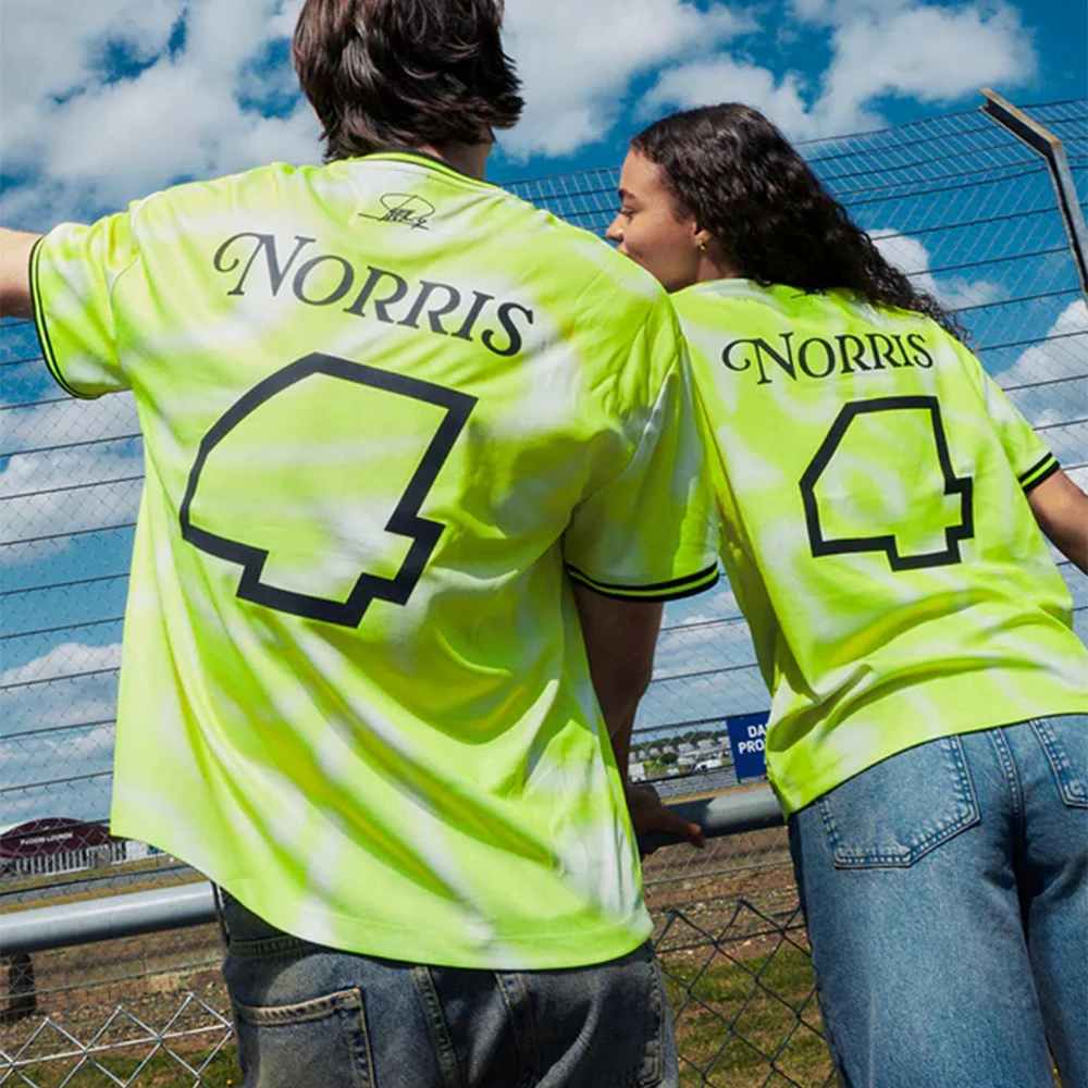 

Новинка LN4 Grandstand Jersey Lando Norris Fans, дышащая быстросохнущая спортивная одежда, мужская повседневная футболка с короткими рукавами