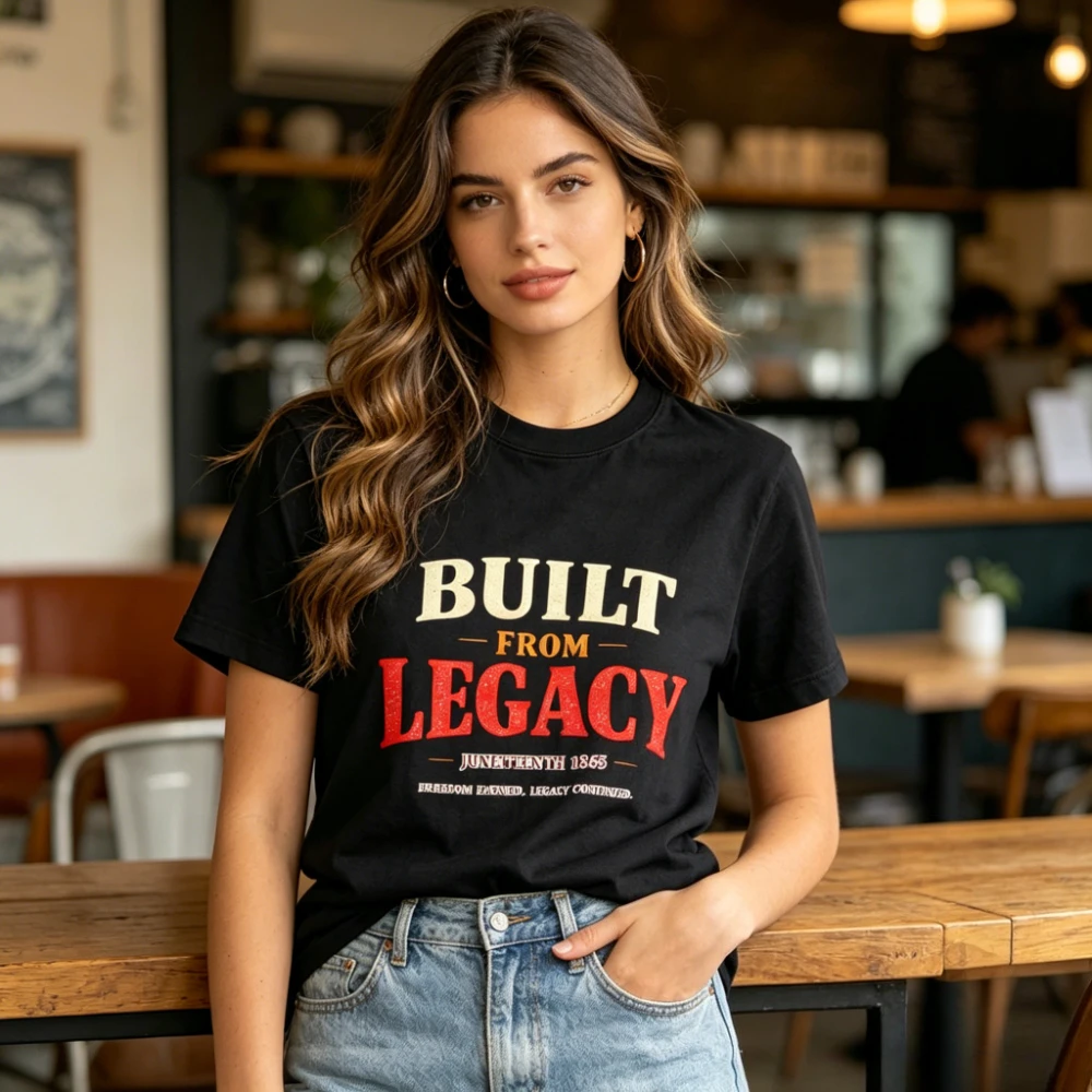 Juneteenth Legacy Tee |Built From Legacy 1865 Black History Freedom Graphic T-Shirt Men Women Summer Crewneck Cotton Tee Tops