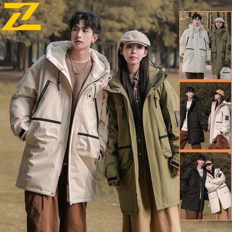 

Мужская куртка с капюшоном в американском стиле, термопальто с хлопковой подкладкой, водонепроницаемая ветрозащитная зимняя парка, утепленная уличная уличная одежда