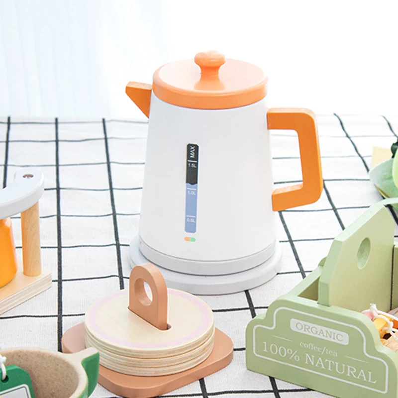 Houten theeservies voor kinderen Simulatiespel Vroeg onderwijs Speelgoed Theekransje voor kinderen Plezier Ouder-kind interactie Vakantiecadeau