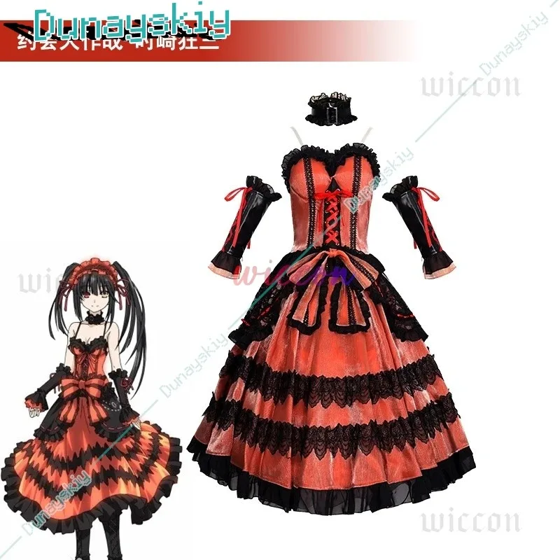 

2025 22 Tokisaki Kurumi Cosplay Anime Date A Live Costume Gorgeous Sweet Uniform Dress Headwear Halloween Party Role Play Clothi