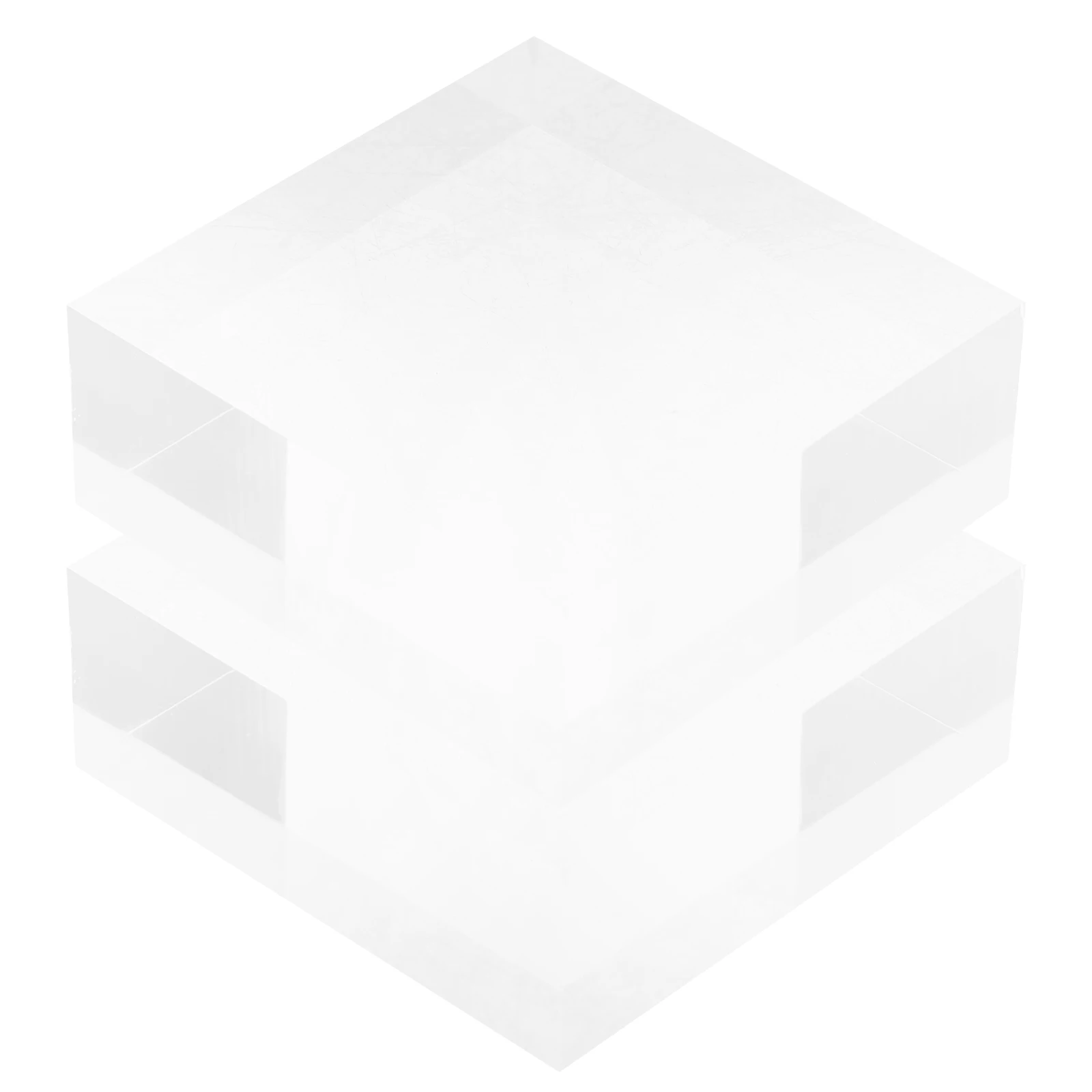 

2Pcs Acrylic Square Display Base Clear Block Jewelry Cosmetics Organizer Collectibles Holder Desktop Storage Stand