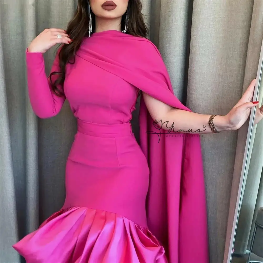 

customized Retro Sheath Shawl Long Evening Gown Formal One Shoulder Elegant Prom Red New Party Dresses for Women