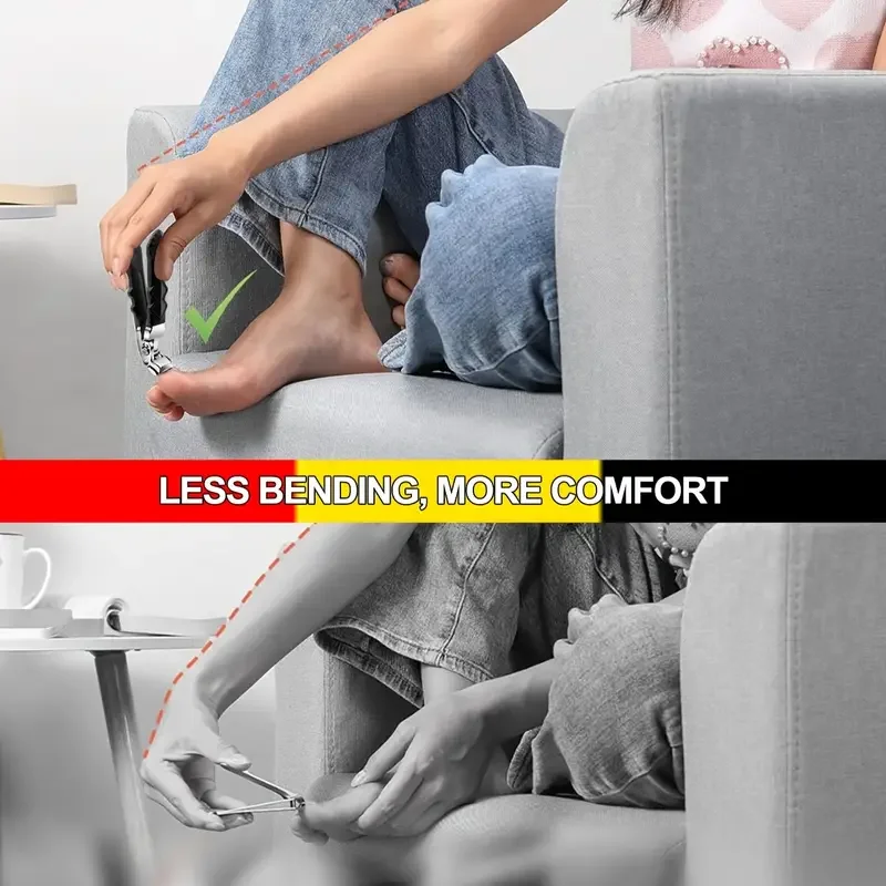 Tagliaunghie spesse resistenti da 2 pezzi con set di lime per unghie in acciaio inossidabile a forma di V per anziani Diabetici Unghie spesse ideali